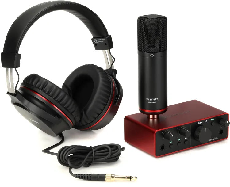 Focusrite Scarlett Solo Studio 4th Gen Recording Bundle | Audio Interface, Condenser Mic & Headphones