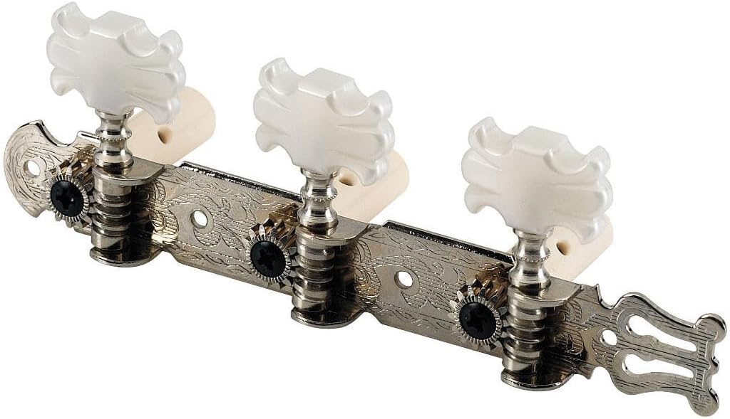 Grover Deluxe Classic Guitar Machine Heads – 3-On-A-Plate Nickel Tuners