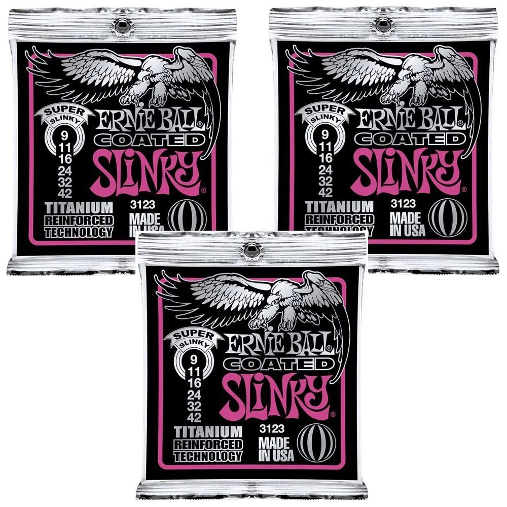 Ernie Ball 3123 Coated RPS Electric Guitar Strings – Long-Lasting Slinky Tone